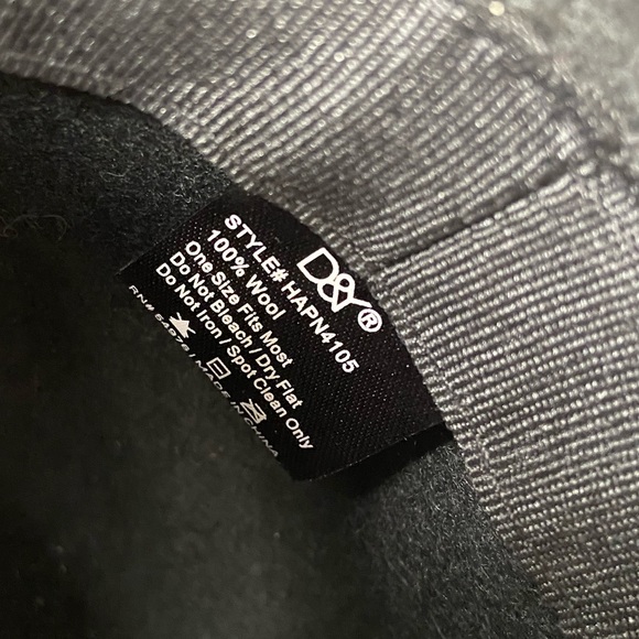 Black wide brim fedora hat, 100% wool - Picture 8 of 10